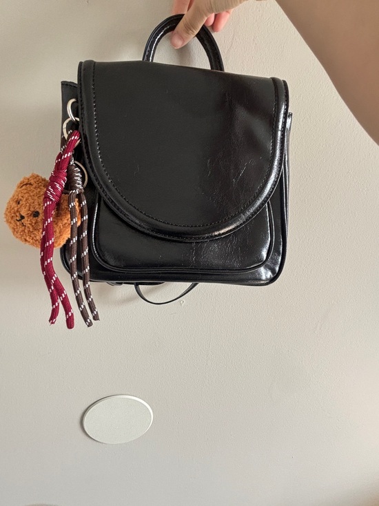 Handbags - Classic Black Leatherette Top-Handle Bag